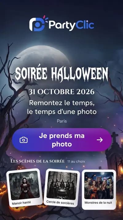 Écran PartyClic : les scènes de la soirée